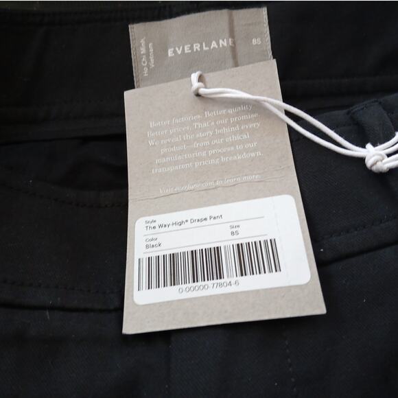 NWT - Everlane The Way-High Black Drape Pants Women's Size: 8S - Picture 2 of 8